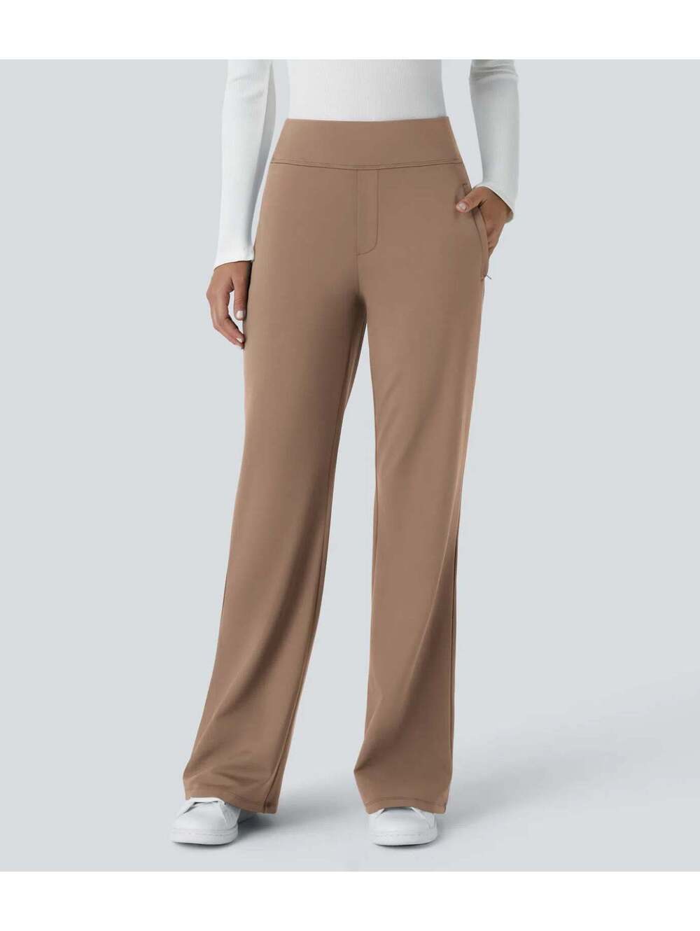 HALARA DayStretch Mid Rise Side Zipper Pocket Work Flare Pants Size S Reg